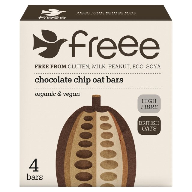 Doves Farm Freee Organic Gluten Free Chocolate Chip Oats Bars, 4 x 35g