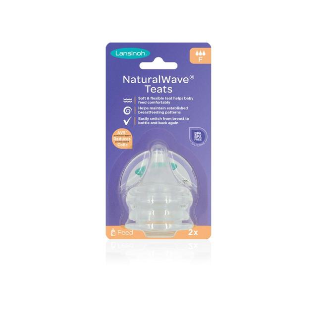 Lansinoh Silicone Bottle Teats Fast Flow, 2 per Pack