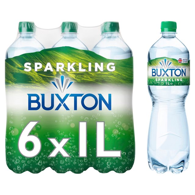 Buxton Sparkling Natural Mineral Water, 6 x 1L