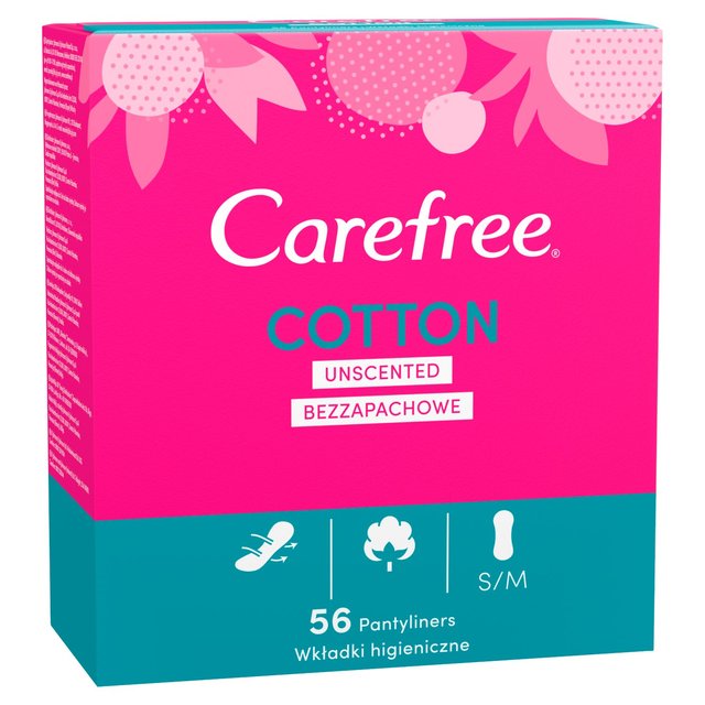 Carefree Cotton Breathable Pantyliners, 56 per Pack