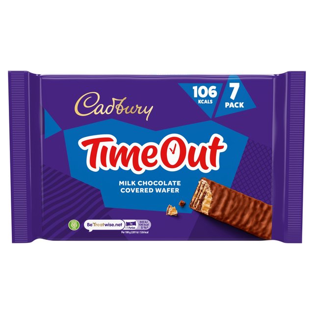 Cadbury Time Out Milk Chocolate Wafer Bar Multipack, 7 x 21.2g