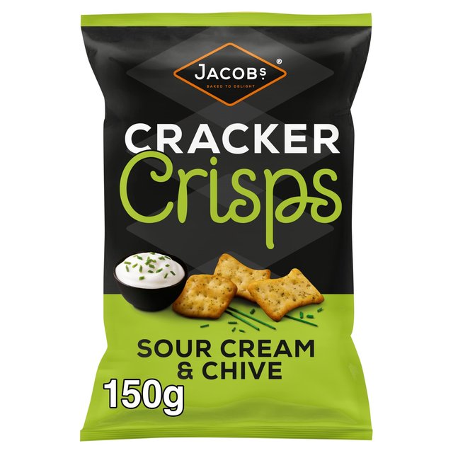 Jacob’s Cracker Crisps Sour Cream and Chive Snacks Sharing Bag, 150g