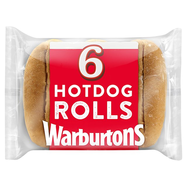 Warburtons Hot Dog Rolls, 6 Per Pack