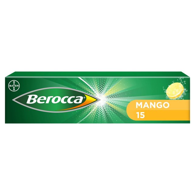 Berocca Mango Energy Vitamin Effervescent Tablets, 15 Per Pack