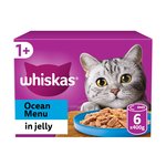 Whiskas 1+ Adult Wet Cat Food Tins Ocean Menu in Jelly