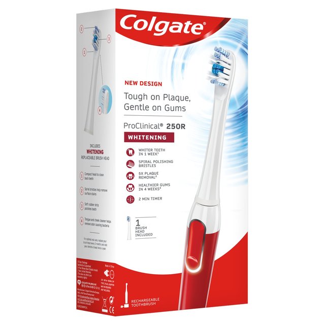 Colgate ProClinical 250R Whitening Rechargeable Electric Toothbrush, One Size