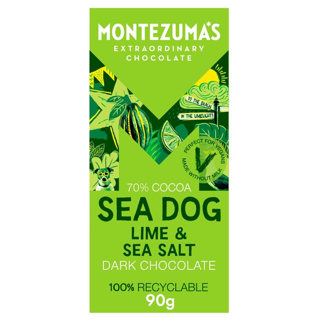 Montezuma’s Sea Dog Lime & Sea Salt Dark Chocolate Bar, 90g