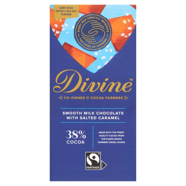 Divine 38% Milk Chocolate With Toffee & Sea Salt, 90g