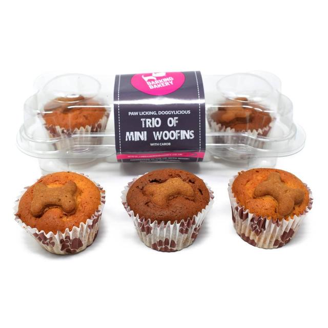 The Barking Bakery Trio of Mini Woofins Dog Treat Muffins, One Size