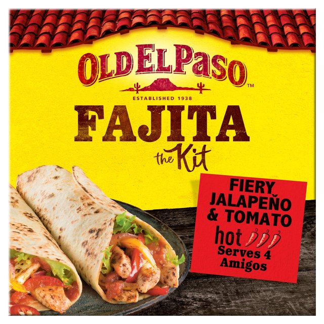Old El Paso Mexican Fiery Jalepano & Tomato Fajita Kit, 500g