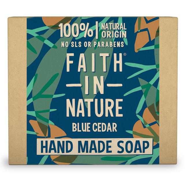 Faith in Nature Blue Cedar Pure Hand Made Soap Bar, 100g