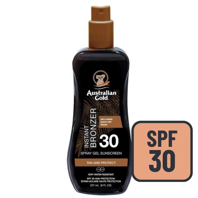 Australian Gold Spf 30 Sunscreen Spray With Instant Bronzer, 237ml