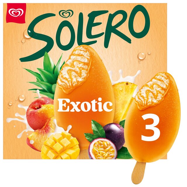 Solero Exotic Ice Cream Lolly, 3 x 90ml