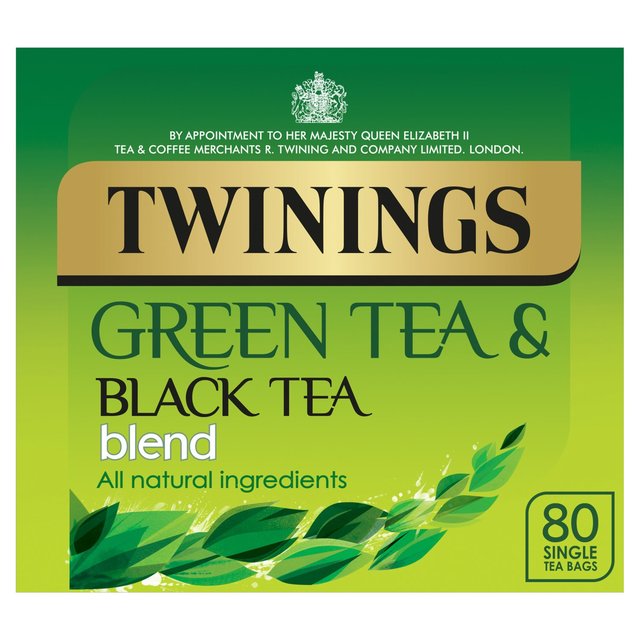 Twinings Green Tea & Black Tea Blend, 80 Tea Bags, 80 Per Pack
