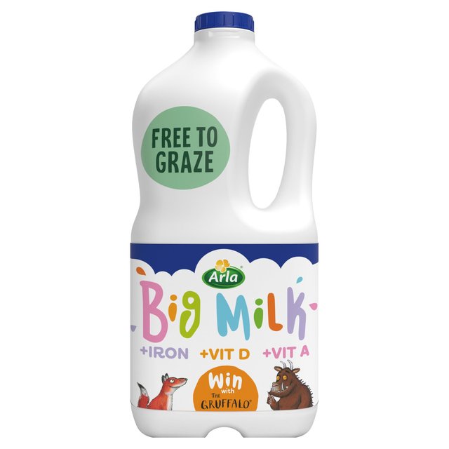 Arla Big Milk Fresh Whole Milk Vitamin Enriched for Kids 1+, 2l