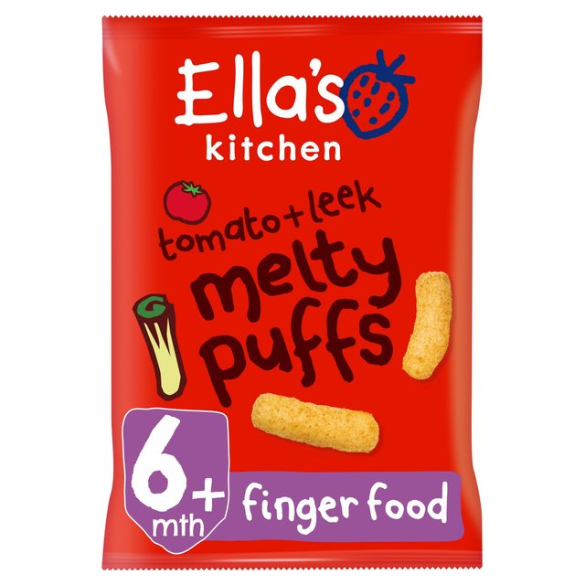Ella’s Kitchen Tomato and Leek Melty Puffs Baby Snack 6+ Months, 20g