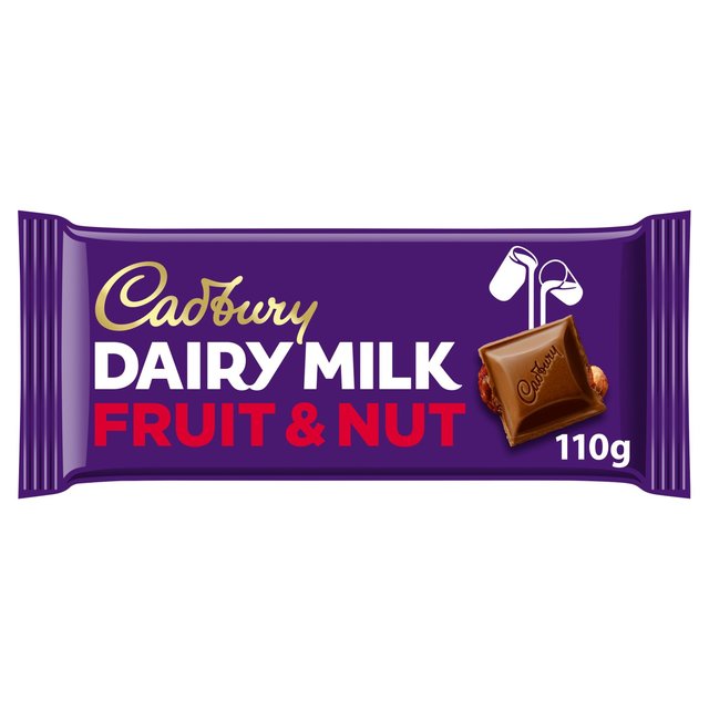 Cadbury Dairy Milk Fruit & Nut Chocolate Bar, 110g