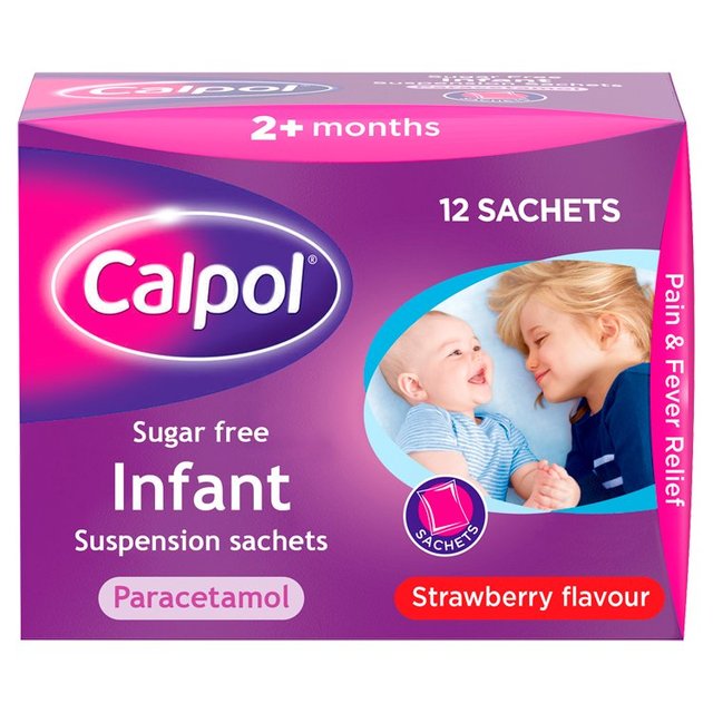 Calpol Infant Sugar Free Suspension Sachets Strawberry 2+ Months