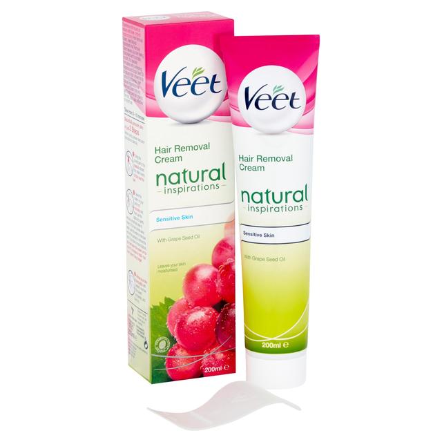 Veet Natural Hair Removal Cream Sensitive, 200ml