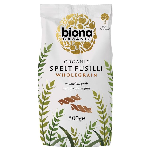 Biona Organic Spelt Wholegrain Fusilli Pasta, 500g