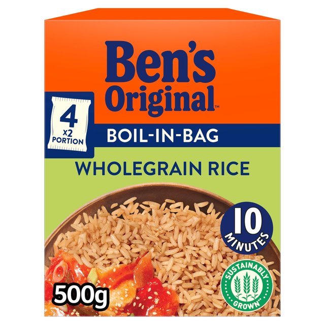 Bens Original Boil In Bag Wholegrain Rice, 4 x 125g