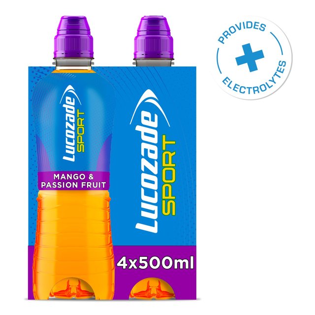 Lucozade Sport Drink Mango and Passionfruit, 4 x 500ml