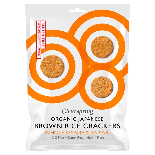 Clearspring Organic Whole Sesame Brown Rice Crackers, 40g