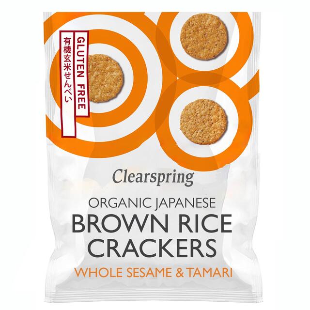 Clearspring Organic Whole Sesame Brown Rice Crackers, 40g