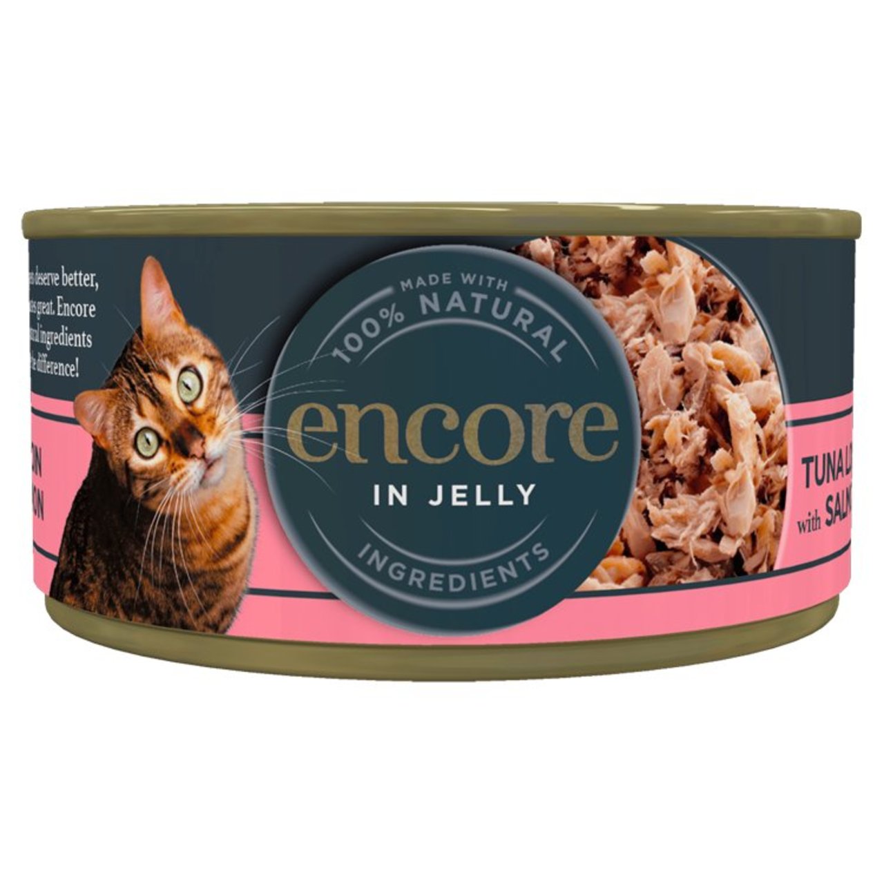 An image of Encore Tuna with Salmon Cat Tin in Jelly