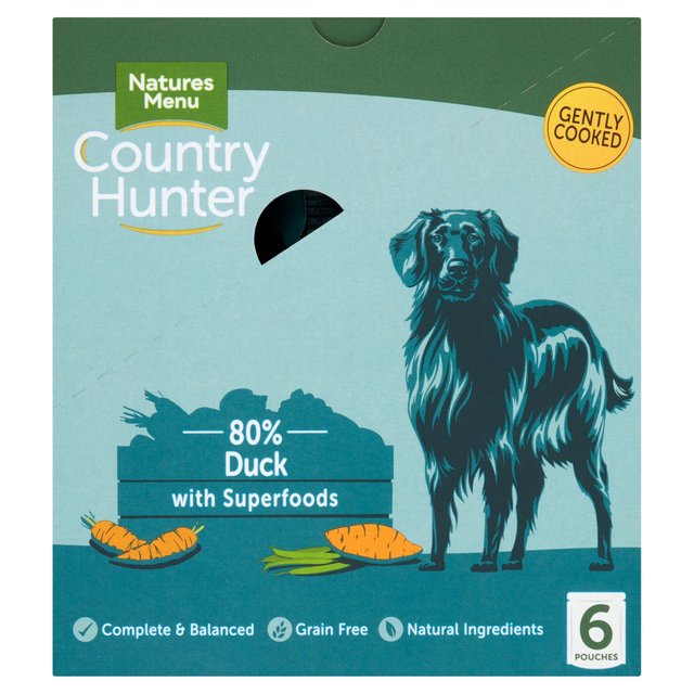 Natures Menu Country Hunter Duck Wet Dog Food Pouches, 6 x 150g