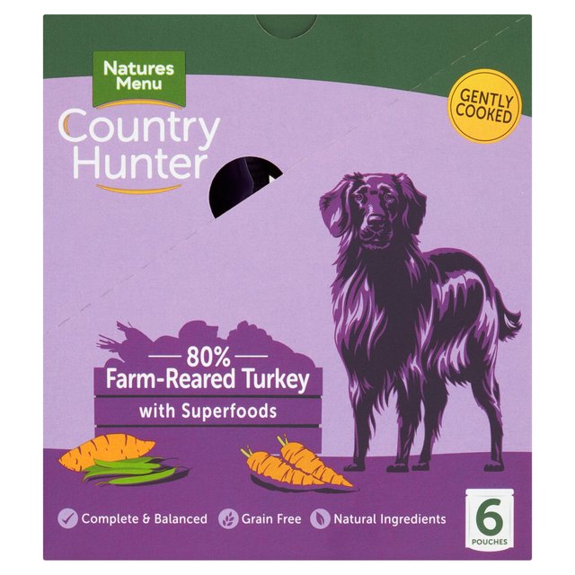 Natures Menu Country Hunter Turkey Wet Dog Food Pouches, 6 x 150g