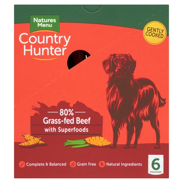 Natures Menu Country Hunter Beef Wet Dog Food Pouches, 6 x 150g