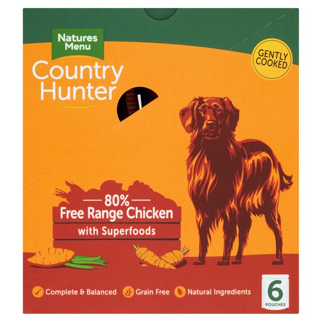 Natures Menu Country Hunter Chicken Wet Dog Food Pouches, 6 x 150g