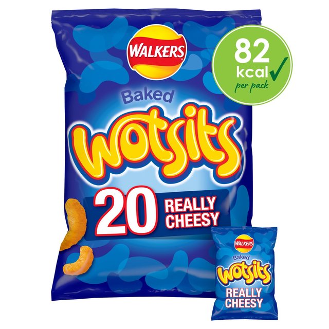 Walkers Wotsits Really Cheesy Multipack Snacks, 20 per Pack
