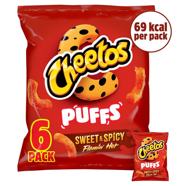 Cheetos Puffs Flamin’ Hot Multipack Snacks, 6 Per Pack