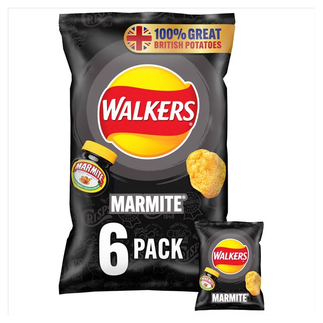 Walkers Marmite Multipack Crisps, 6 per Pack