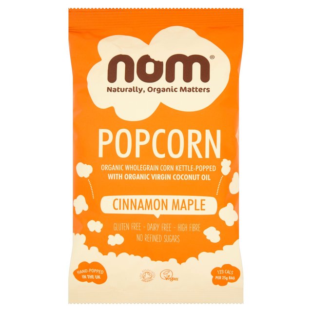 Nom Organic Cinnamon Maple Popcorn, 25g