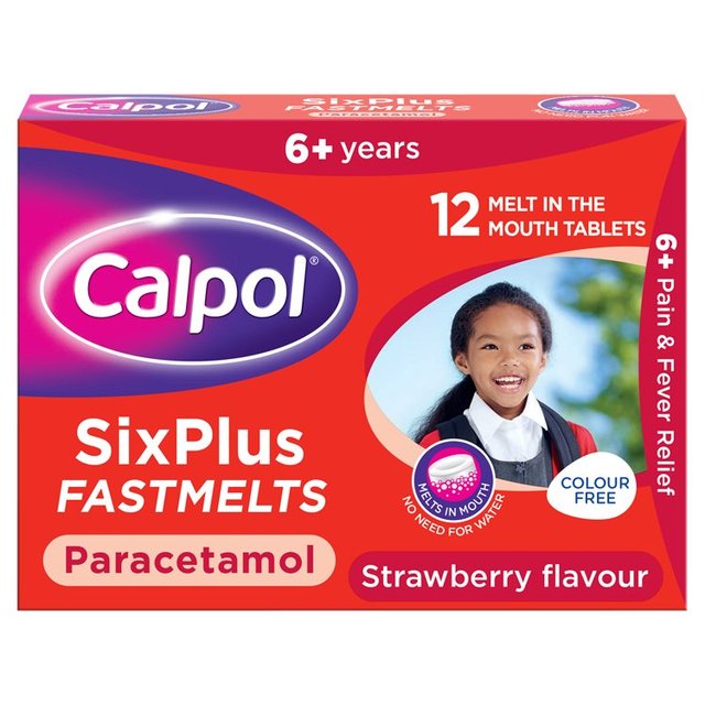 Calpol SixPlus Fastmelts Tablets Strawberry 6+ Years