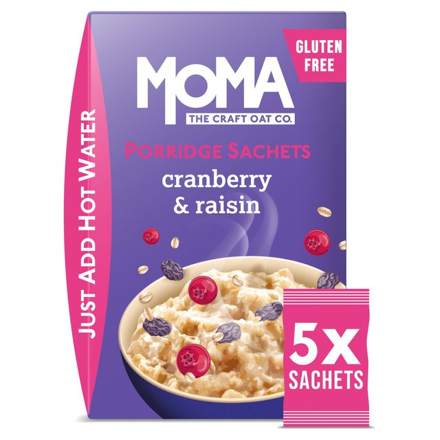 Moma Cranberry & Raisin Porridge Sachets Gluten Free 5 x 70g, 5 per Pack