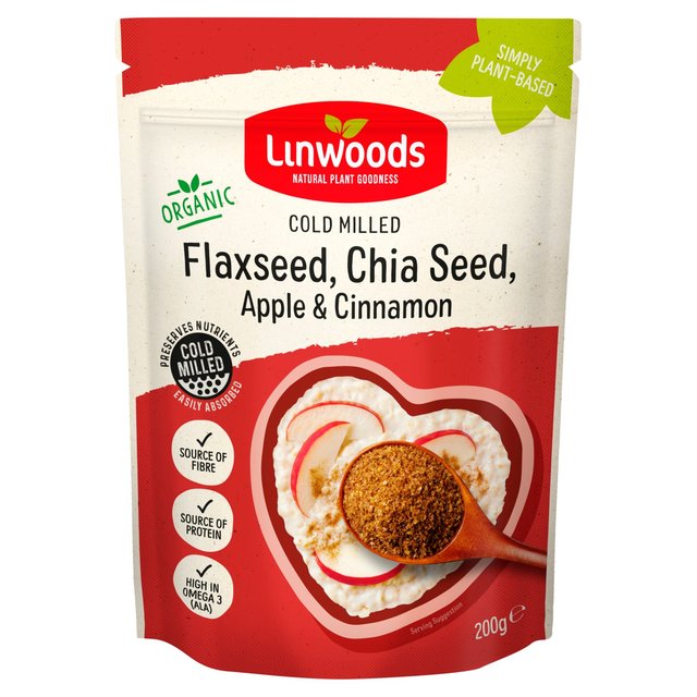 Linwoods Milled Flax, Chia Seeds, Apple & Cinnamon, 200g