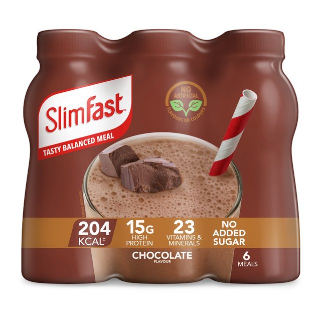 SlimFast Chunky Chocolate Milkshake Multipack, 6 x 325ml