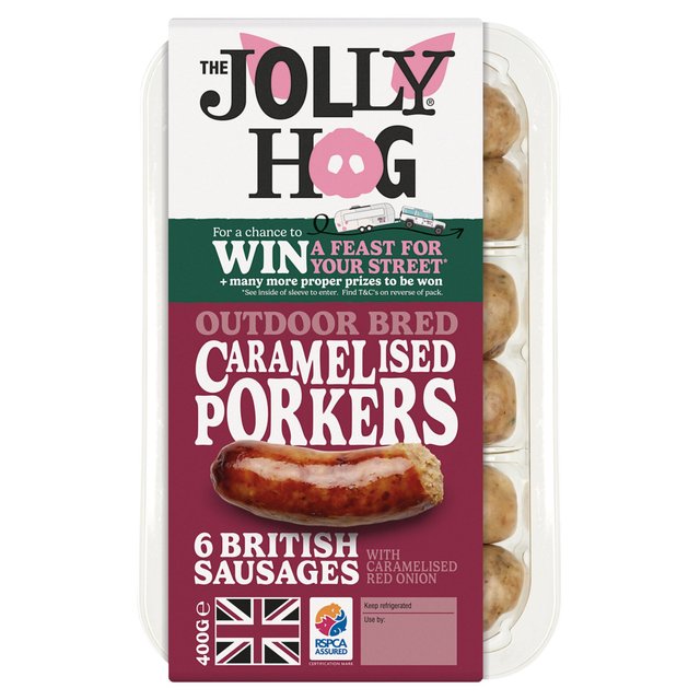The Jolly Hog Pork & Caramelised Onion Sausages, 400g