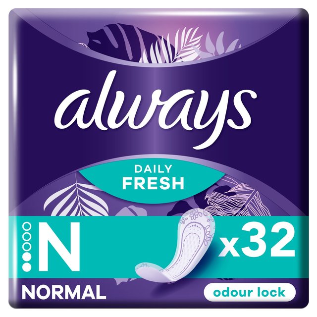 Always Dailies Fresh & Protect Normal Panty Liners, 32 Per Pack