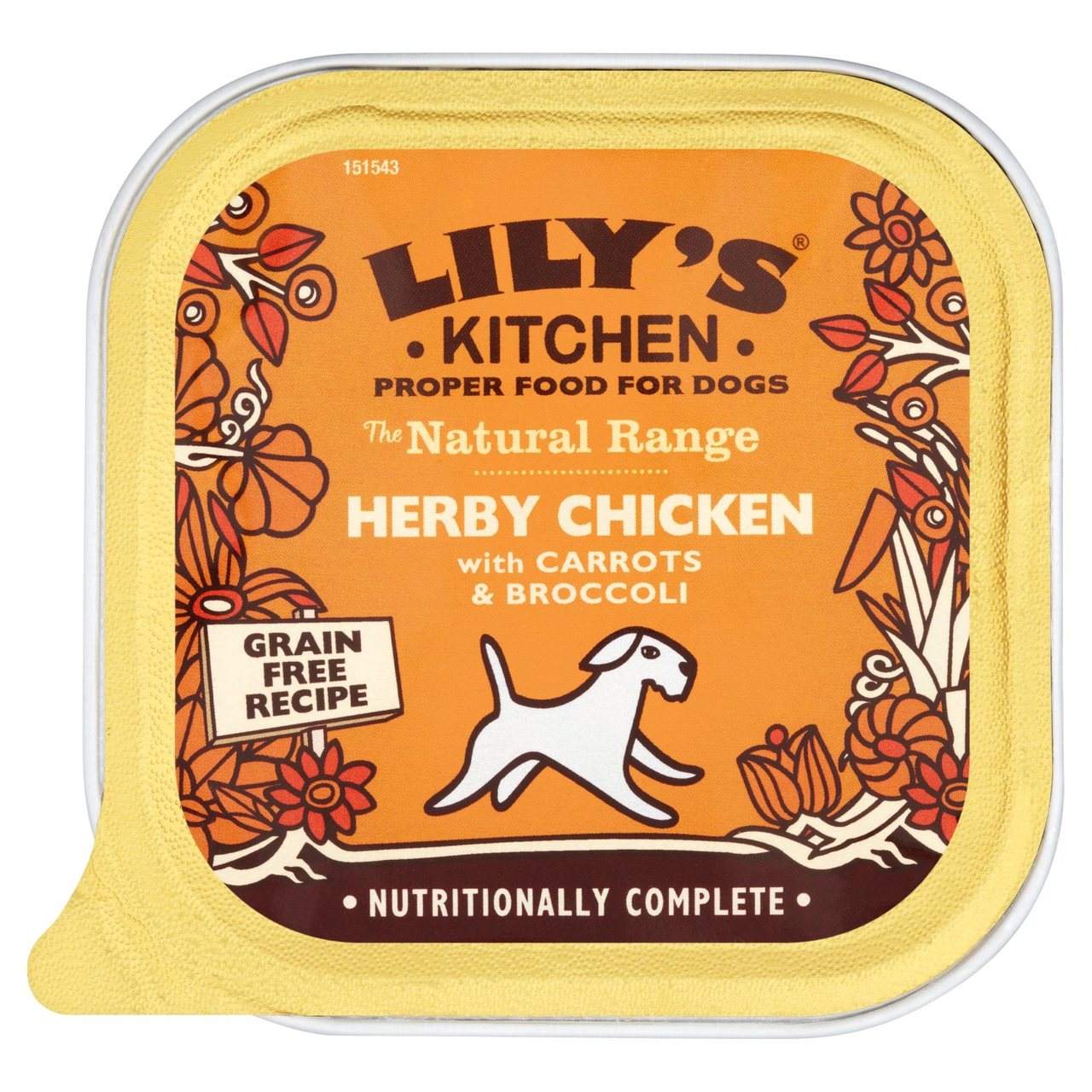An image of Lily's Kitchen Natural Herby Chicken with Carrots & Broccoli for Dogs