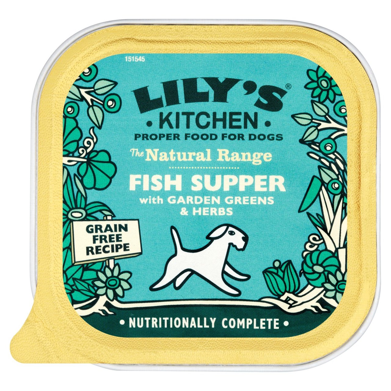 An image of Lily's Kitchen Natural Fish Supper with Garden Greens & Herbs for Dogs