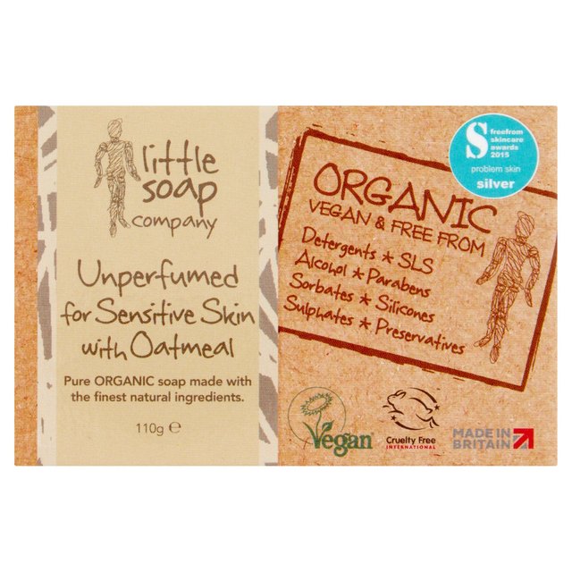 Little Soap Company Organic Bar Soap Unperfumed for Sensitive Skin