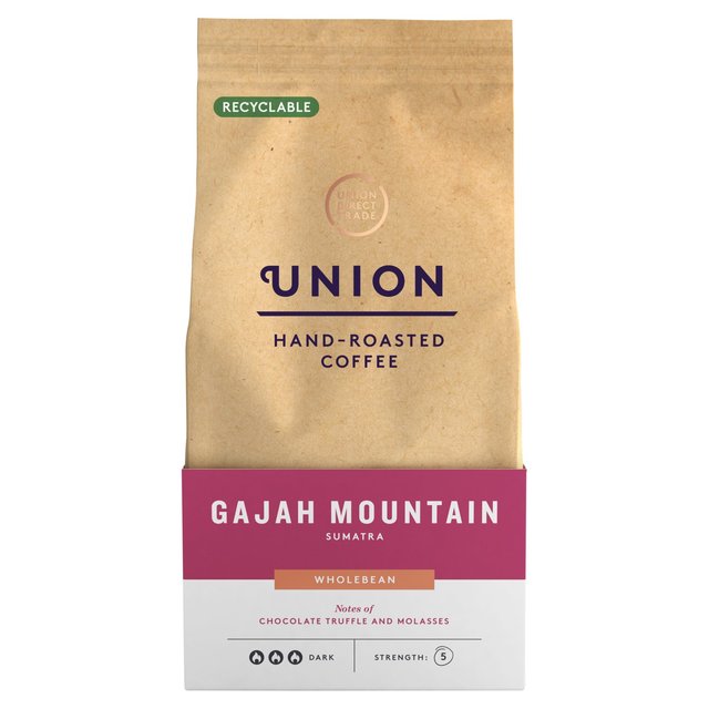 Union Hand Roasted Gajah Mountain Sumatra Wholebean, 200g