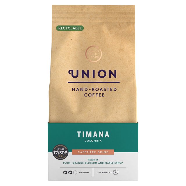 Union Hand Roasted Timana Colombia Cafetiere Grind, 200g