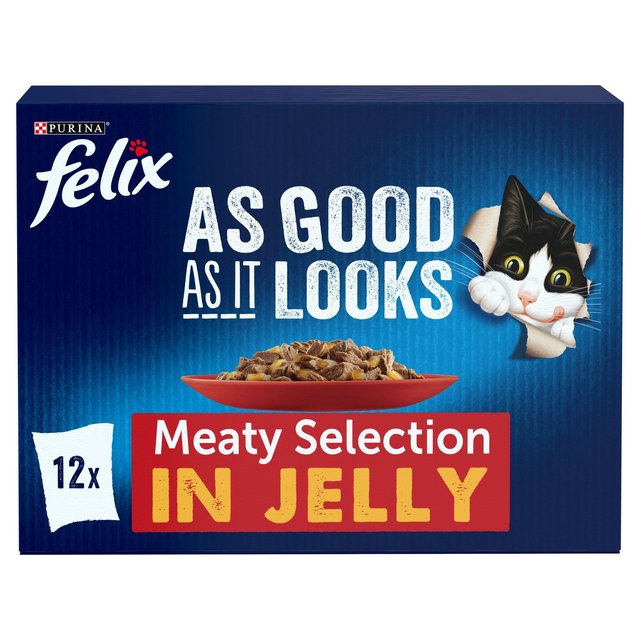 Felix As Good As It Looks Cat Food Meaty Selection In Jelly, 12 x 100g