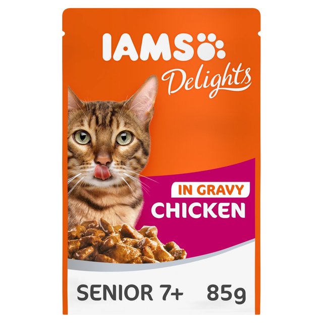 Iams Delights Senior Chicken in Gravy Pouch, 85g
